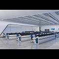 Modern Monitoring Room With Control Desks Multiple Screens And Chairs