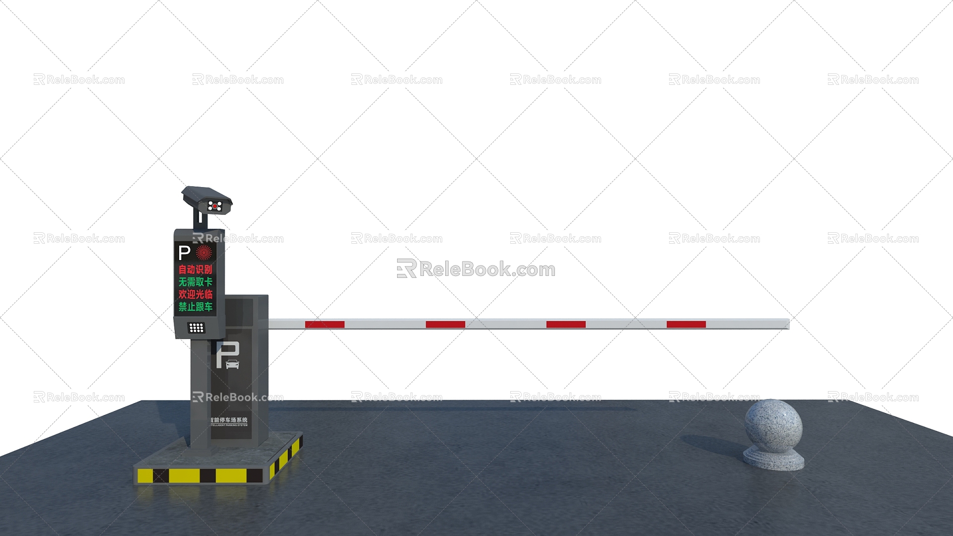 Parking lot gate 3d model