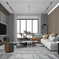 Modern Living Room Interior With Large Window L Shaped Sofa And TV Wall