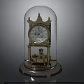 Vintage Copper Mantel Clock With Glass Dome Cover And Ornate Base Design