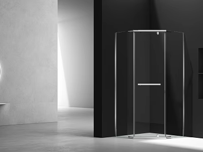 Modern Transparent Glass Shower Sauna Enclosure With Minimalist Bathroom Design 3d model