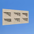 Six Intricate Metal Carved Corner Decorations Showcased On Light Background Board