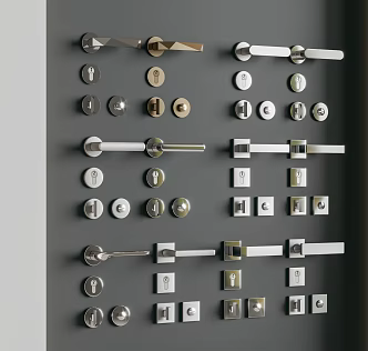 Modern door handle lock combination door handle combination 3d model
