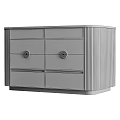 Elegant Modern Cabinet With Radiant Pattern Drawers Sleek Metal Trim And Glossy Surface