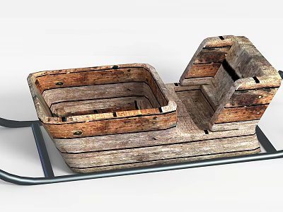 Rustic Wooden Storage Cabinet With Drawers And Shelves For Home Organizing 3d model