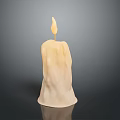 Elegant Ivory Textured Decorative Candle With Burning Wick For Home Decor