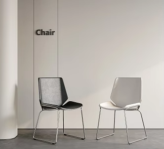 Leather Single Chair Dining Chair Leisure Chair 3d model