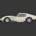 White Vintage Sports Car With Sleek Body Shiny Finish And Reflection On Dark Background