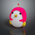 Cute Game And Movie Character Plush Toy With Pink Hat White Body And Yellow Feet