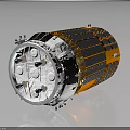 Advanced Spacecraft Module Equipment With Solar Panels And Cylindrical Technical Structure 3d model