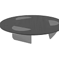 Modern Round Coffee Table With Dark Top Geometric Patterns And Metal Legs 3d model