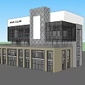 Modern Office Building With HNX CLUB Sign Glass Curtain Wall And Geometric Structure