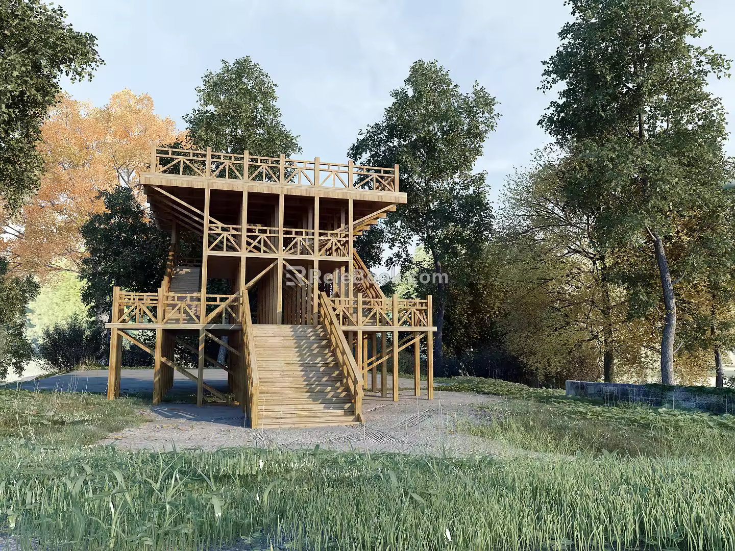 Modern observation platform 3d model