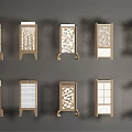 New Chinese Landscape Lamp Floor Lamp 3d model