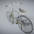 Vintage Bicycle Design With Green Frame Headlight Brown Wheels And Black Saddle