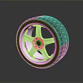 Car Parts Gray Performance Tire With Gold Multi Spoke Alloy Wheel