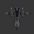 Futuristic Sci-Fi Spaceship With Glowing Red Blue Engines And Mechanical Structures 3d model