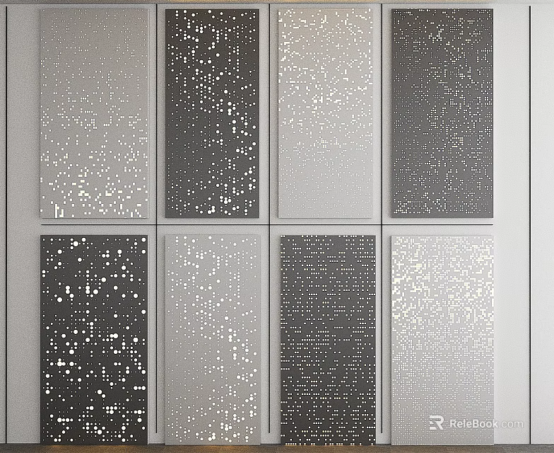 Iron Art Decorative Panels With Various Hollow Patterns 3d model 