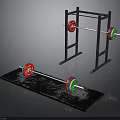 Essential Home Gym Fitness Equipment With Barbells Weight Rack And Exercise Mat