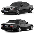 retro car benz e500 3d model