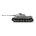 Military Tank 3D Model With Heavy Armor Long Barrel And Metal Tracks