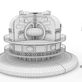Smart Machine Featuring Circular Structure Multi Level Platforms Blue Core And Colorful Panels 3d model