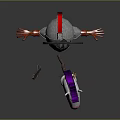 Game Movie Character In Blue Armor With Helmet Spear And Toy Horse
