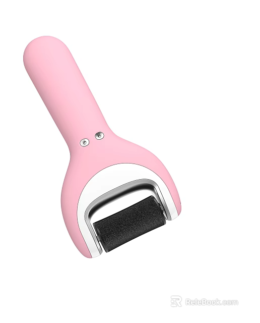 Pink Handheld Roller Tool With Silver Metal Part And Black Rolling Head 3d model 
