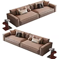Modern Multi-person Sofa Living Room Sofa Leather Sofa Modular Sofa Combination Sofa Three-person Sofa Exploded Side-table Stainless Steel Side-table 3d model