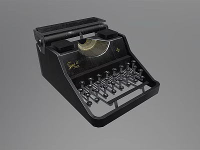 Vintage Black Typewriter With Classic Keyboard And Roller Mechanism For Office Use 3d model
