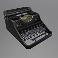 Vintage Black Typewriter With Classic Keyboard And Roller Mechanism For Office Use