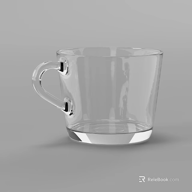 Transparent Glass Cup With Handle Clear Design For Daily Drinking Use Kitchenware 3d model 