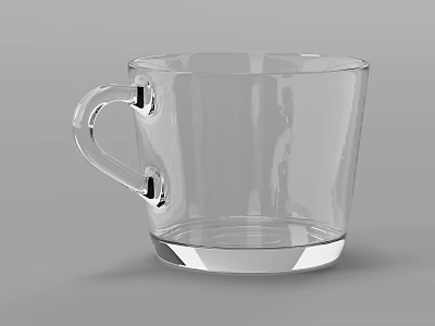 Transparent Glass Cup With Handle Clear Design For Daily Drinking Use Kitchenware 3d model