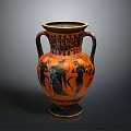 Ancient Greek Style Amphora With Sculpture Carving And Figure Patterns