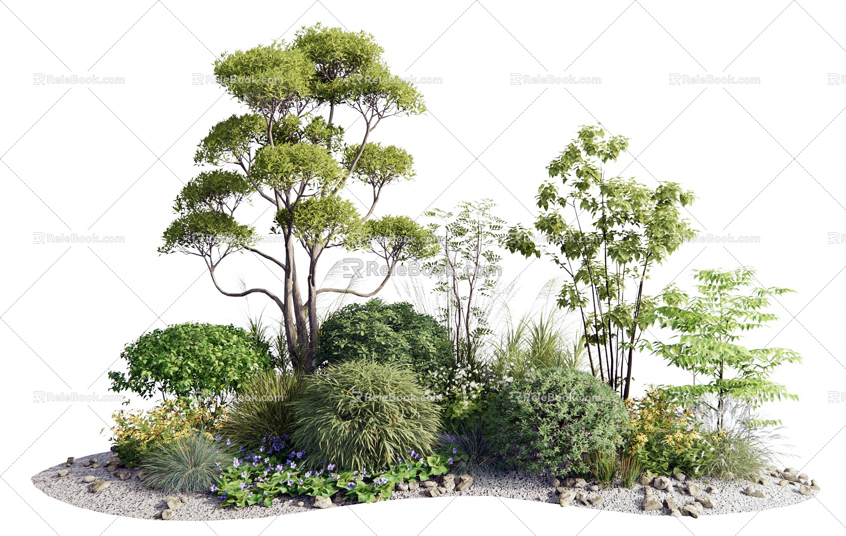 Modern shrub plant flower border plant combination plant pile plant landscaping flowers and plants trees shrub ball 3d model