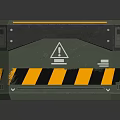 Military Weapon Storage Case With Green Black Design Top Grille And Yellow Warning Stripes