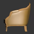 Luxury Yellow Sofa Featuring Ornate Gold Frame Curved Edges and Elegant Design