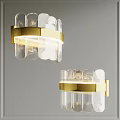 Elegant Modern Chandelier With Golden Frame And Transparent Glass Shades Design