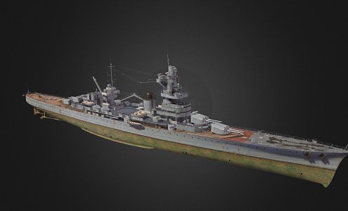 modern warship 3d model