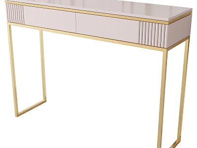 Modern Minimalist Side Table With Gold Metal Frame And White Tabletop 3d model