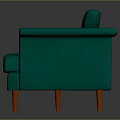 Elegant Turquoise Velvet Three Seater Sofa With Wooden Legs Modern Design