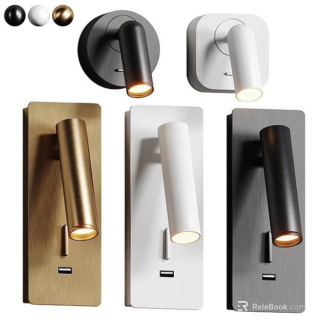 Modern Wall Sconces With Sleek Metal Design In Black White And Gold Colors 3d model 