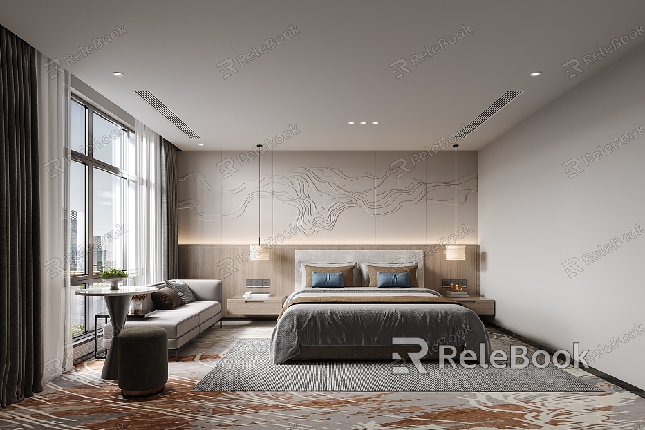 New Chinese Hotel Room Hotel 3D Model model