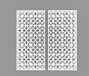 Partition Perforated Plate Chinese-style Hollow Flower Window Pierced Window Pane Lattice Hotel Partition New Chinese-style Hollow Window Hollow Carved Chinese-style Partition 3d model