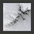 Snow Covered Mountain Peak with White Snow Slopes in Natural Winter Landscape