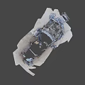 Helicopter Wreckage Showing Damaged Body Scattered Parts And Exposed Components