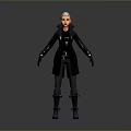 Sleek Game Movie Character With Black Coat And Light Colored Hair In Adventure Theme