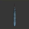 Realistic Aquatic Animal With Blue Green Body Red Fins Scales And Long Body