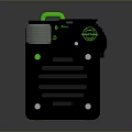 Tactical Black Weapon With Green Handle Scope And Vent Grille