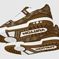 Louis Vuitton Brown And White Sneakers With Logo Design